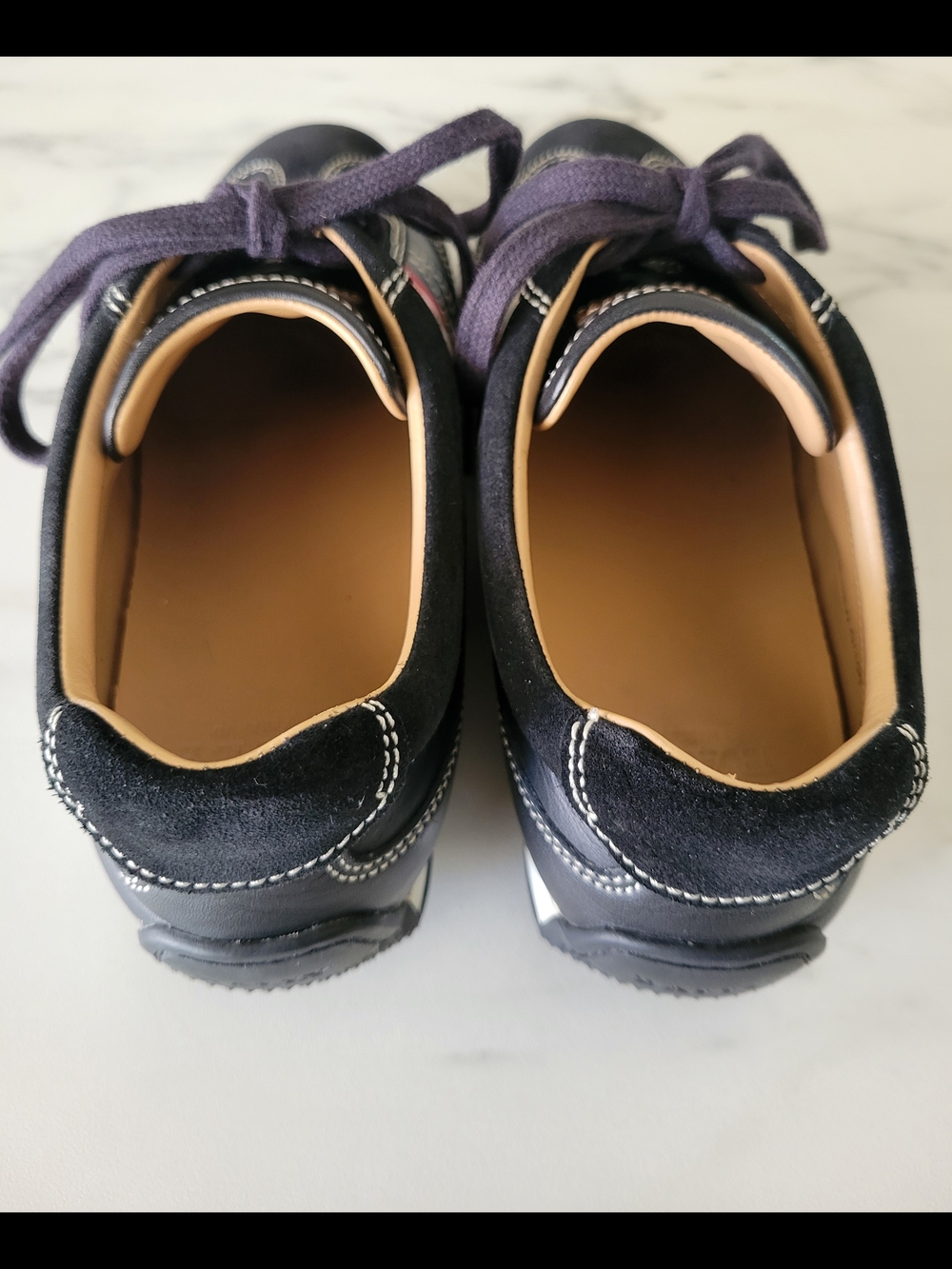 Bally Alexane Black Leather Suede Low-Top Sneakers EU 37.5 US 7 Womens Excellent - Picture 5 of 15